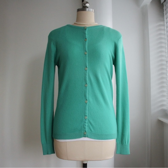 1950’s Ballantyne Turquoise Cashmere Cardigan - Picture 5 of 7